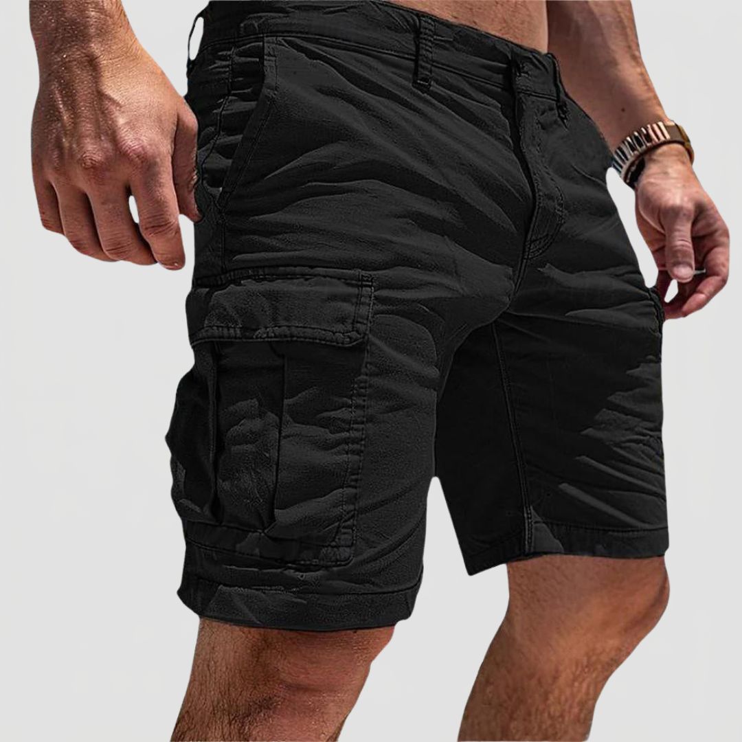Men's Summer Cargo Shorts with Flap Side Pockets and Knee Length