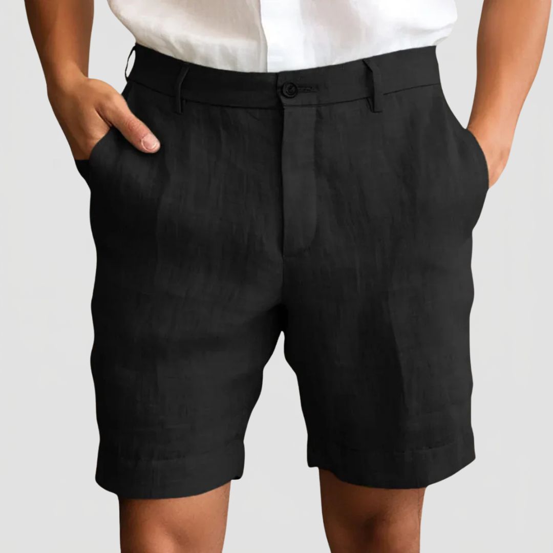 Men's Summer Shorts with Button Closure and Side Pockets