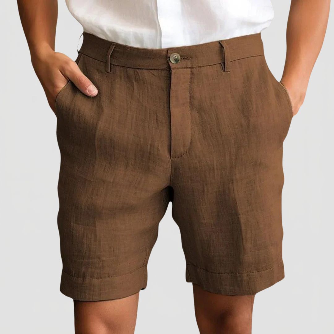 Men's Summer Shorts with Button Closure and Side Pockets