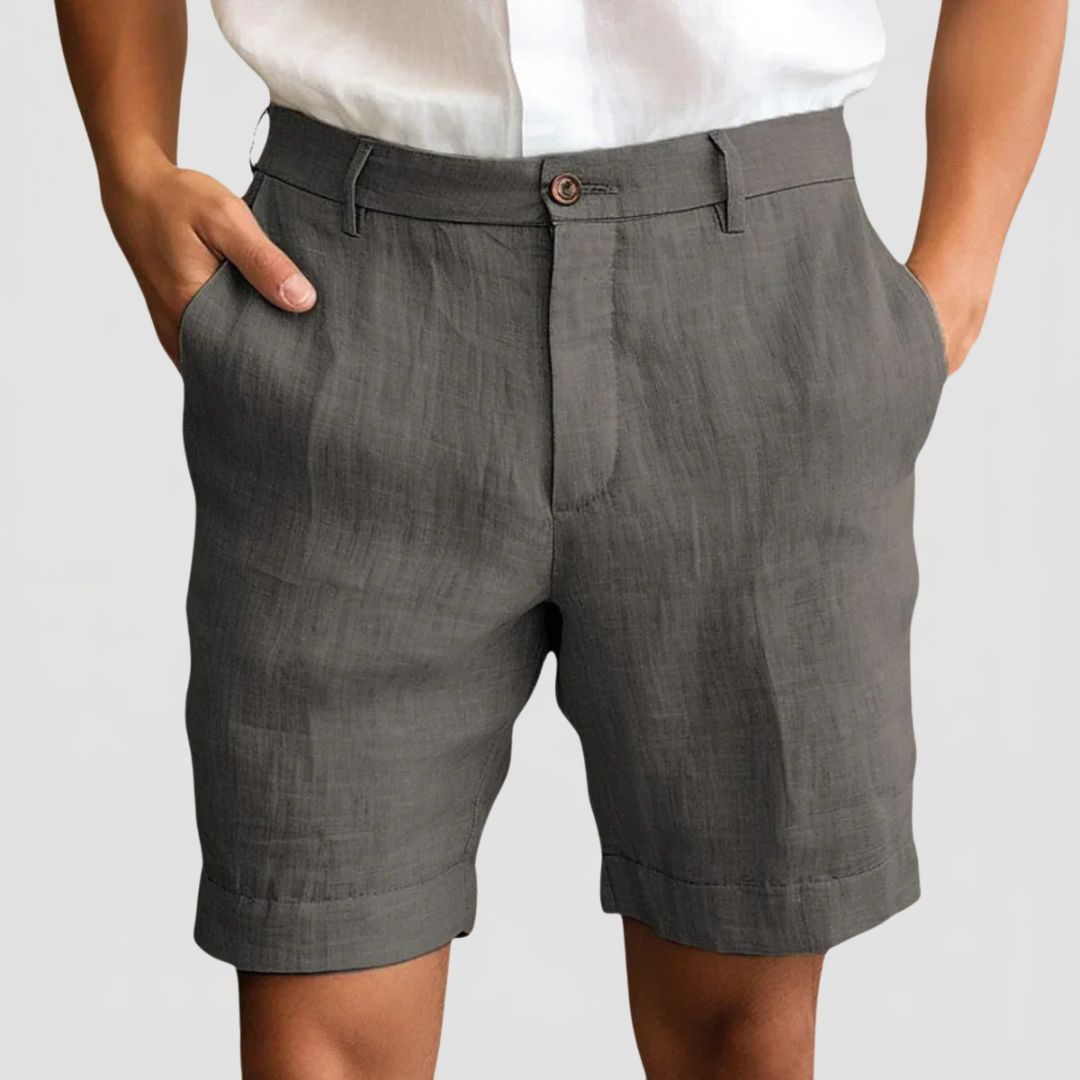 Men's Summer Shorts with Button Closure and Side Pockets