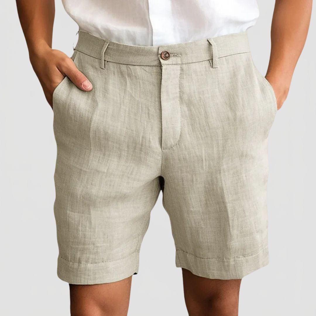 Men's Summer Shorts with Button Closure and Side Pockets