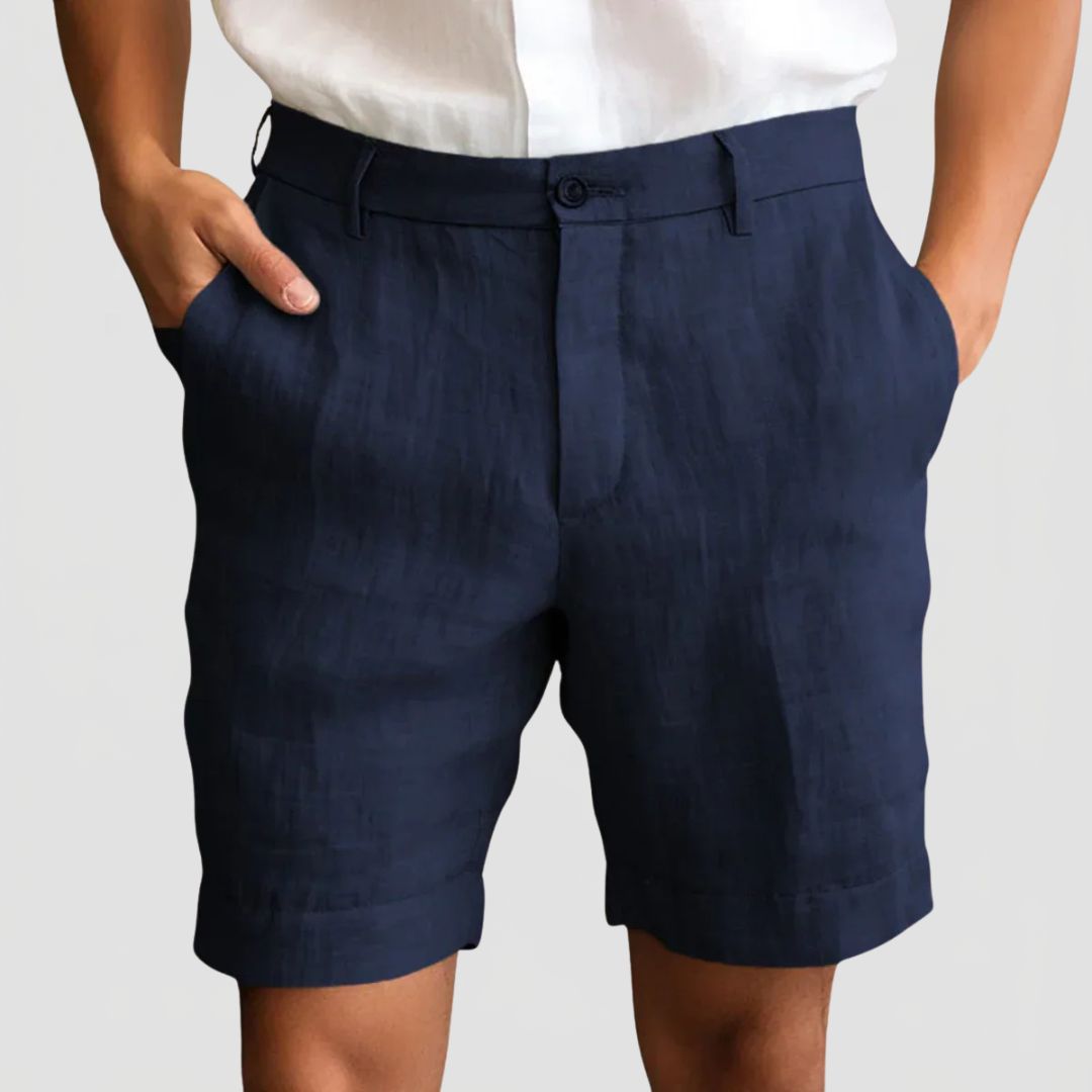 Men's Summer Shorts with Button Closure and Side Pockets