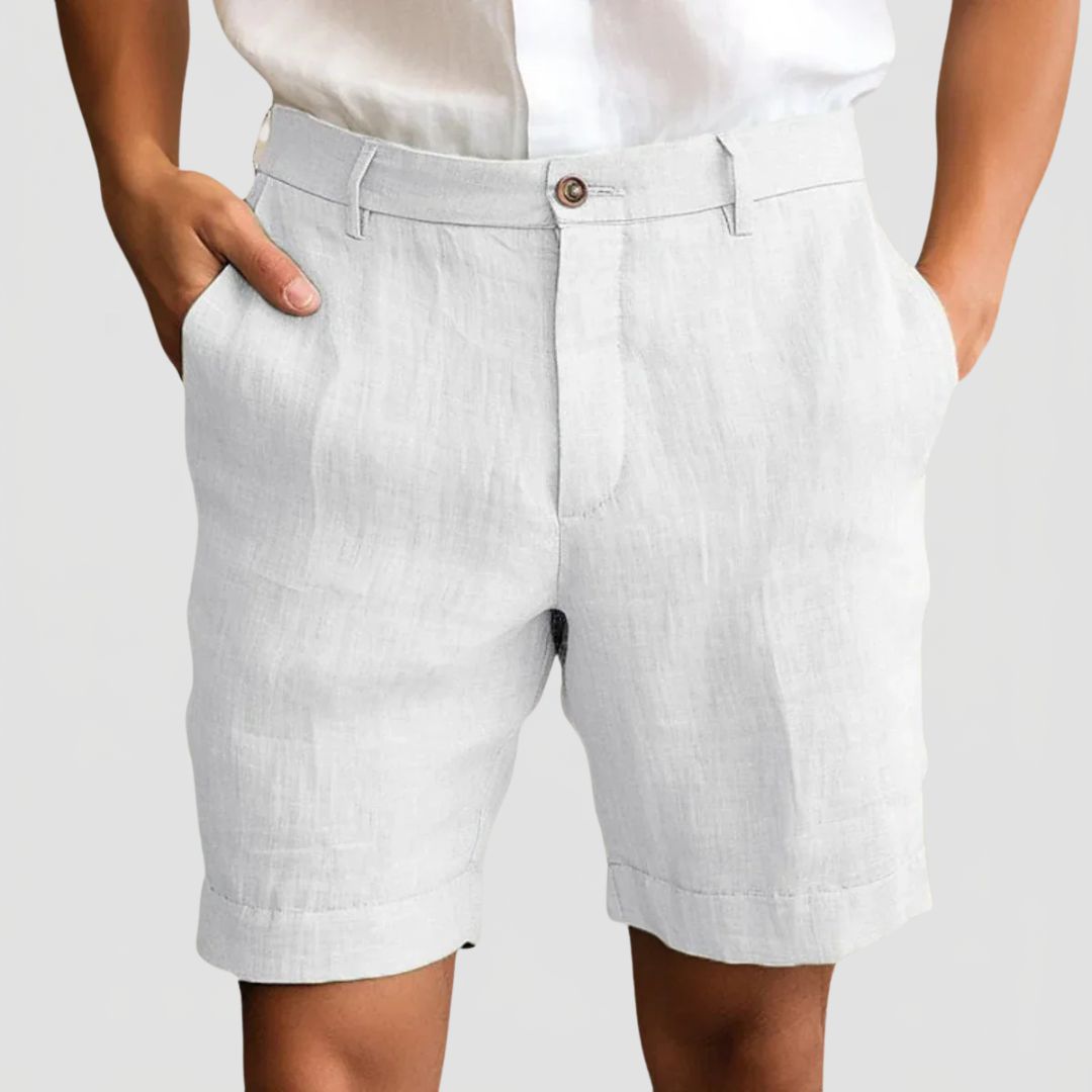 Men's Summer Shorts with Button Closure and Side Pockets