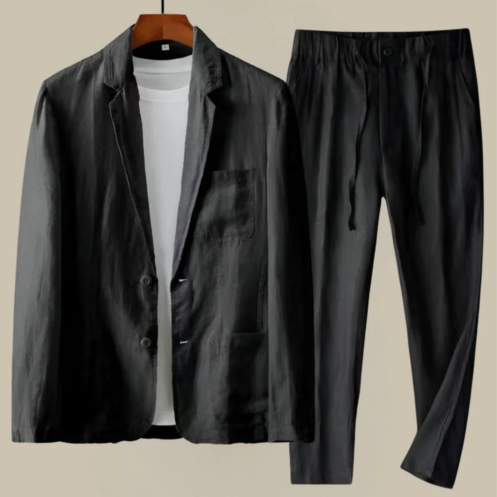 Men's Summer Suit with Blazer and Tapered Trousers