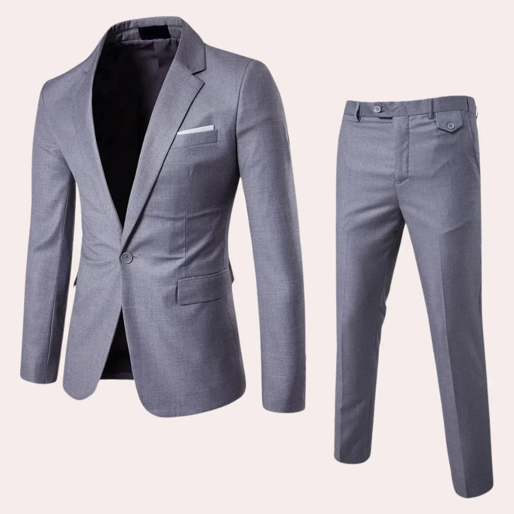 Men's slim fit 2-Piece Suit with Blazer and Trousers