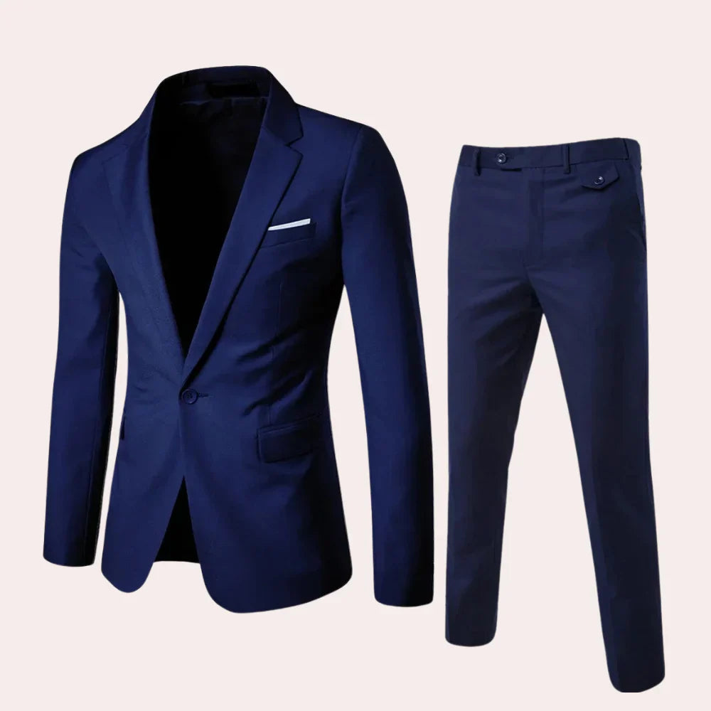 Men's slim fit 2-Piece Suit with Blazer and Trousers
