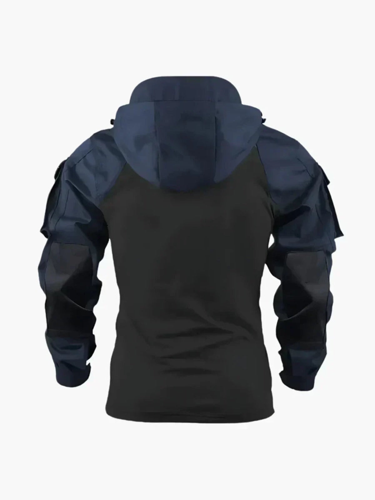 Men's Hooded Outdoor Jacket with Half-Zip and Sleeve Pockets