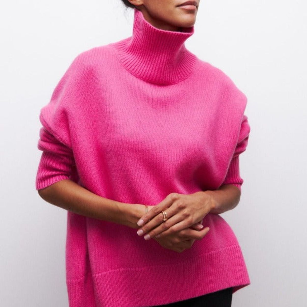 Oversized turtleneck jumper for women