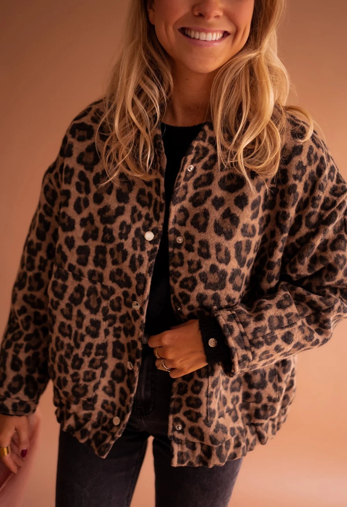 Women’s Button Up Jacket with Print Pattern