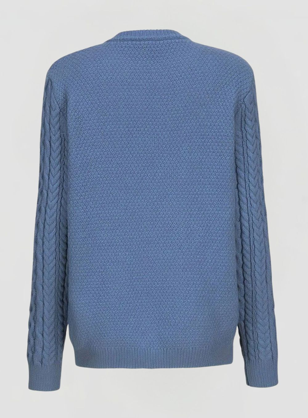 Women's Cable Knit Cardigan with Button Closure and Round Neckline
