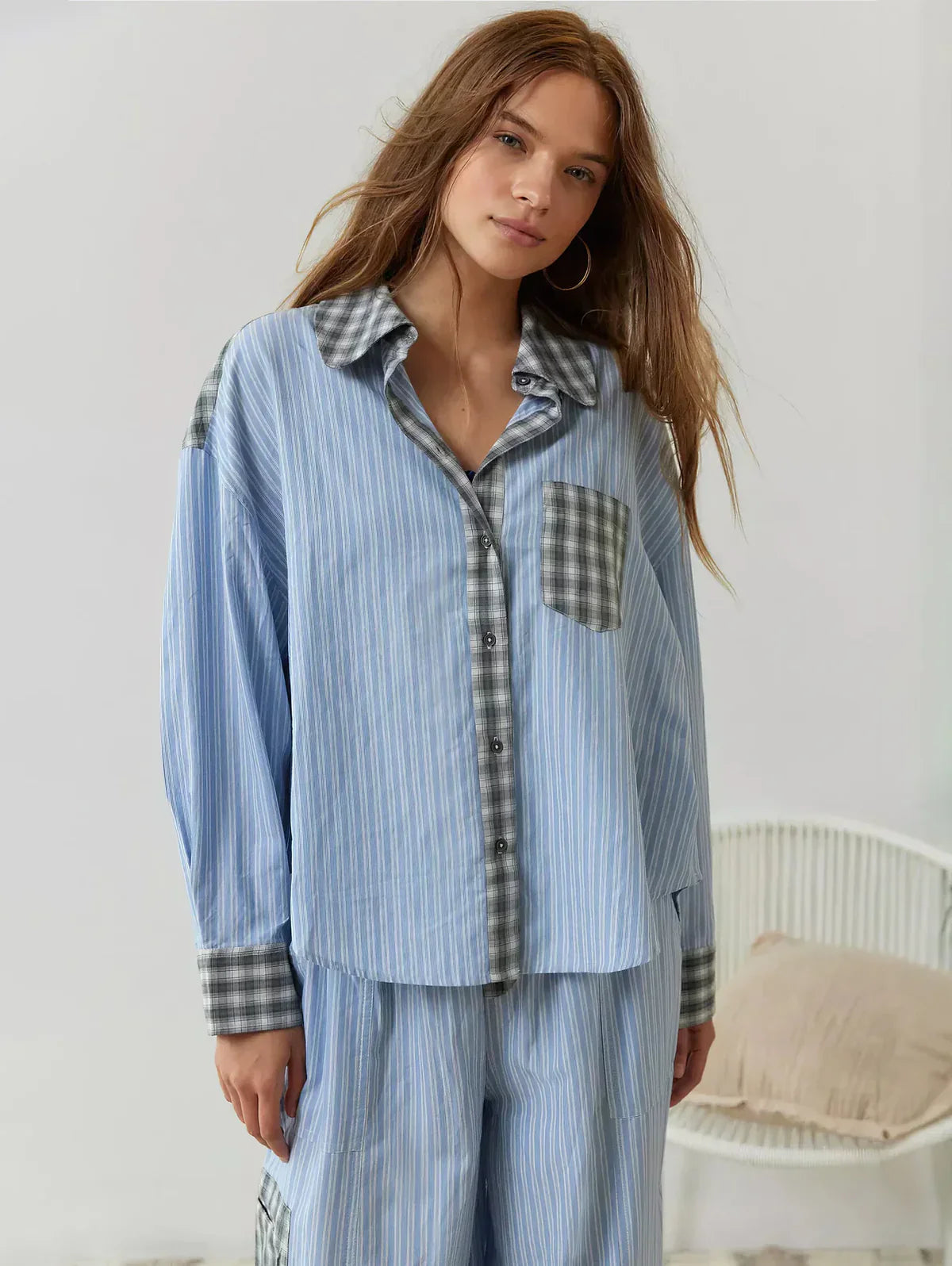 Women’s Checked Cotton Pyjama Set