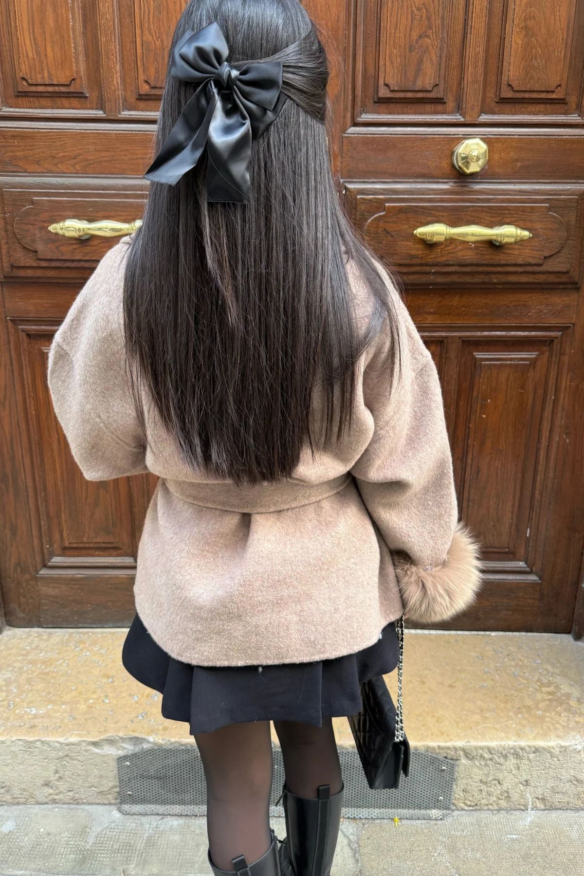 Women’s Faux Fur Coat with Belted Waist