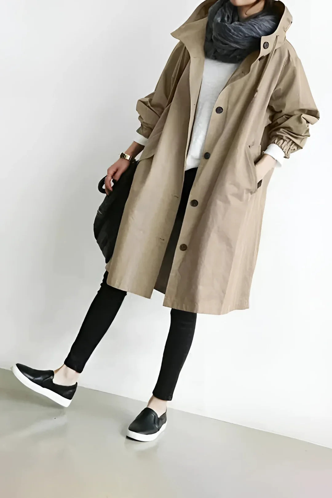 Women’s Hooded Coat with Adjustable Fit