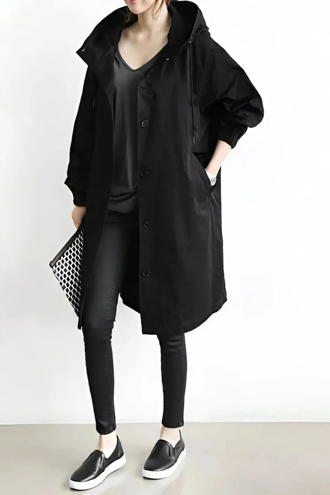 Women’s Hooded Coat with Adjustable Fit