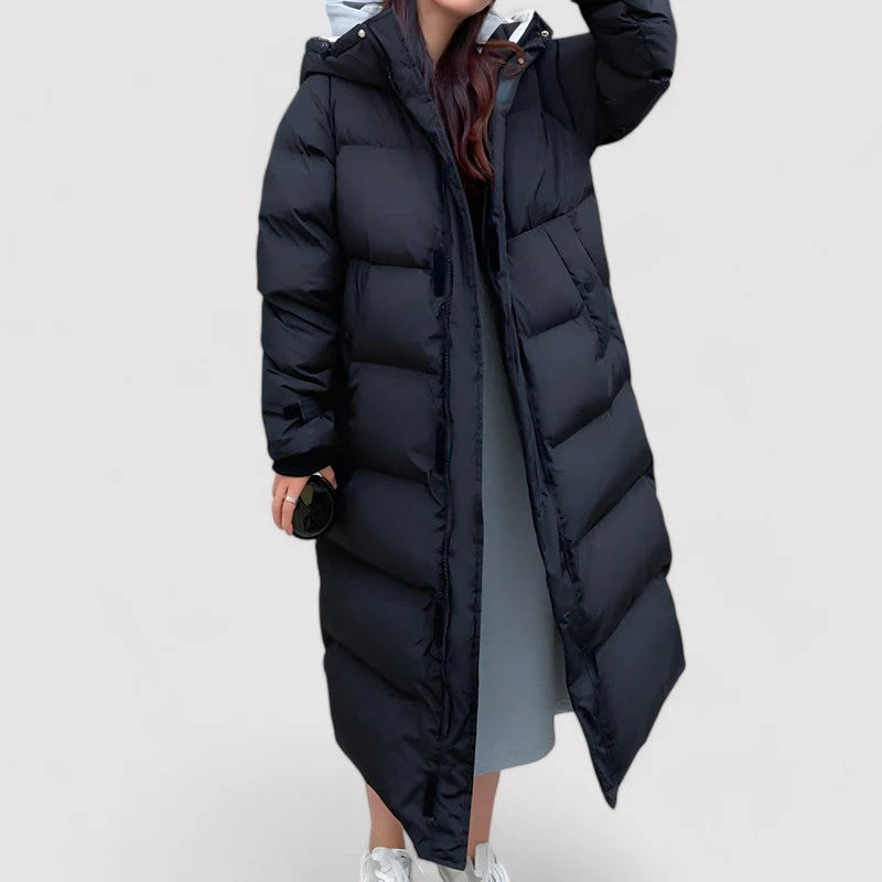 Women’s Long Hooded Water-Resistant Puffer Jacket
