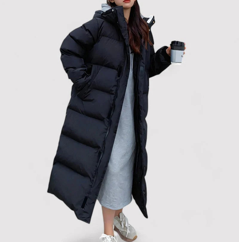 Women’s Long Hooded Water-Resistant Puffer Jacket