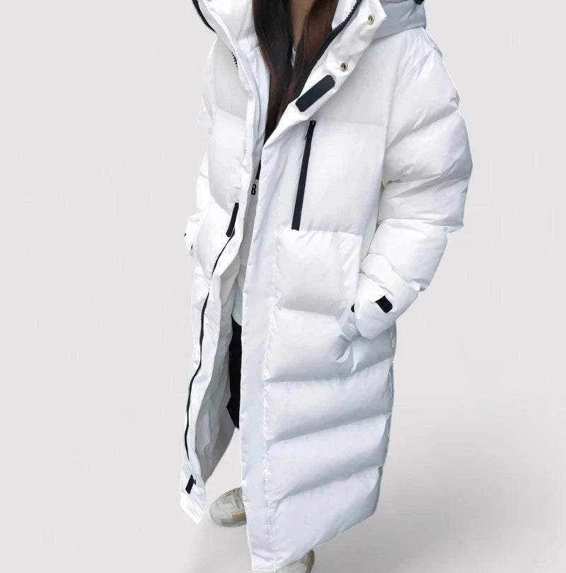 Women’s Long Hooded Water-Resistant Puffer Jacket