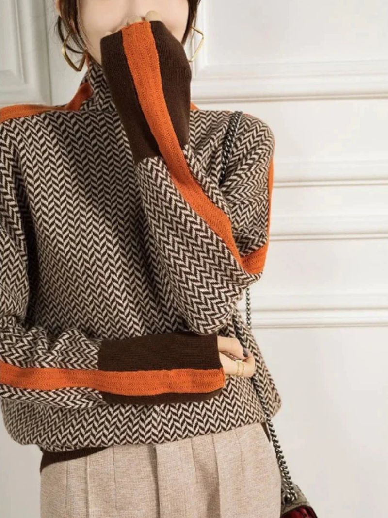 Women’s Patterned Turtleneck Jumper