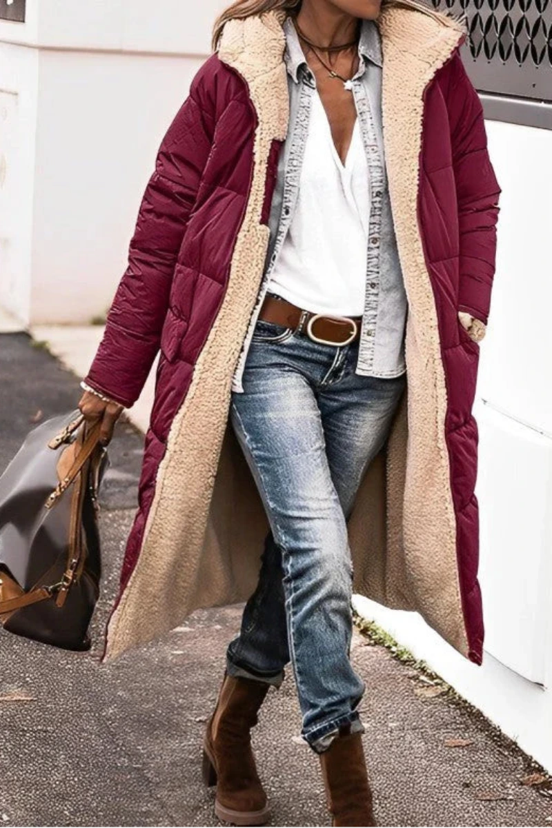 Women’s Reversible Fleece-Lined Long Coat