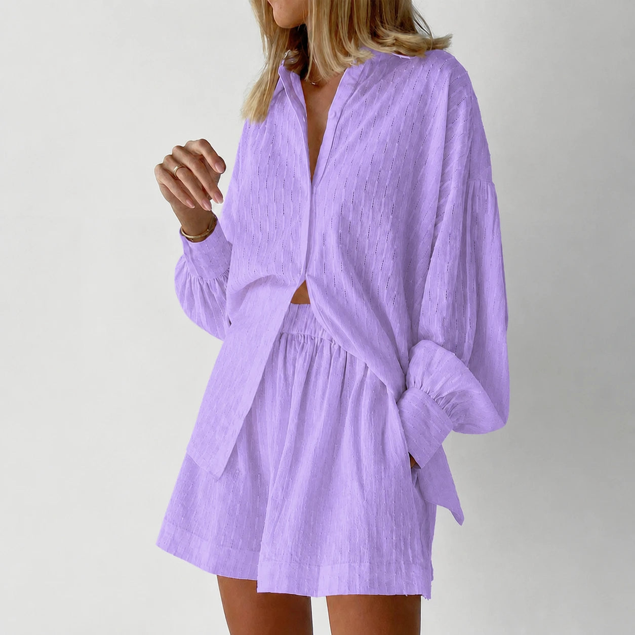 Women's Summer Set with Oversized Shirt and Shorts
