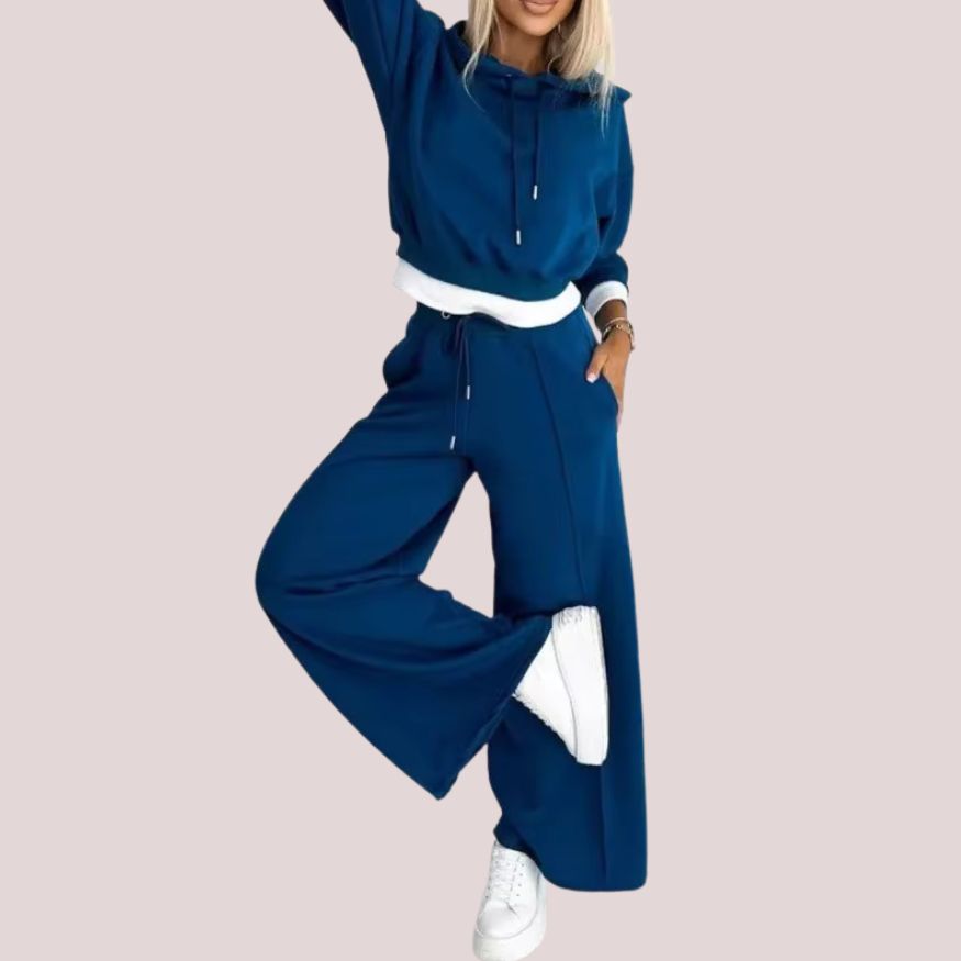 Women’s Two-Piece Hoodie and Wide-Leg Trouser Set