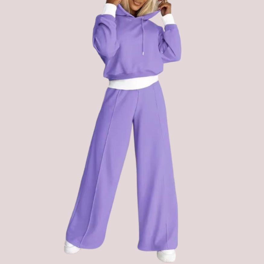 Women’s Two-Piece Hoodie and Wide-Leg Trouser Set