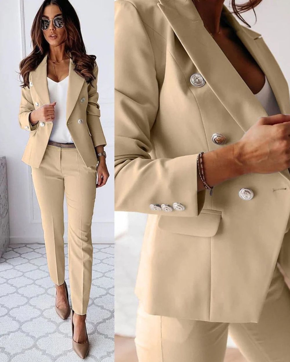 Women’s Two-Piece Suit with Blazer and Trousers