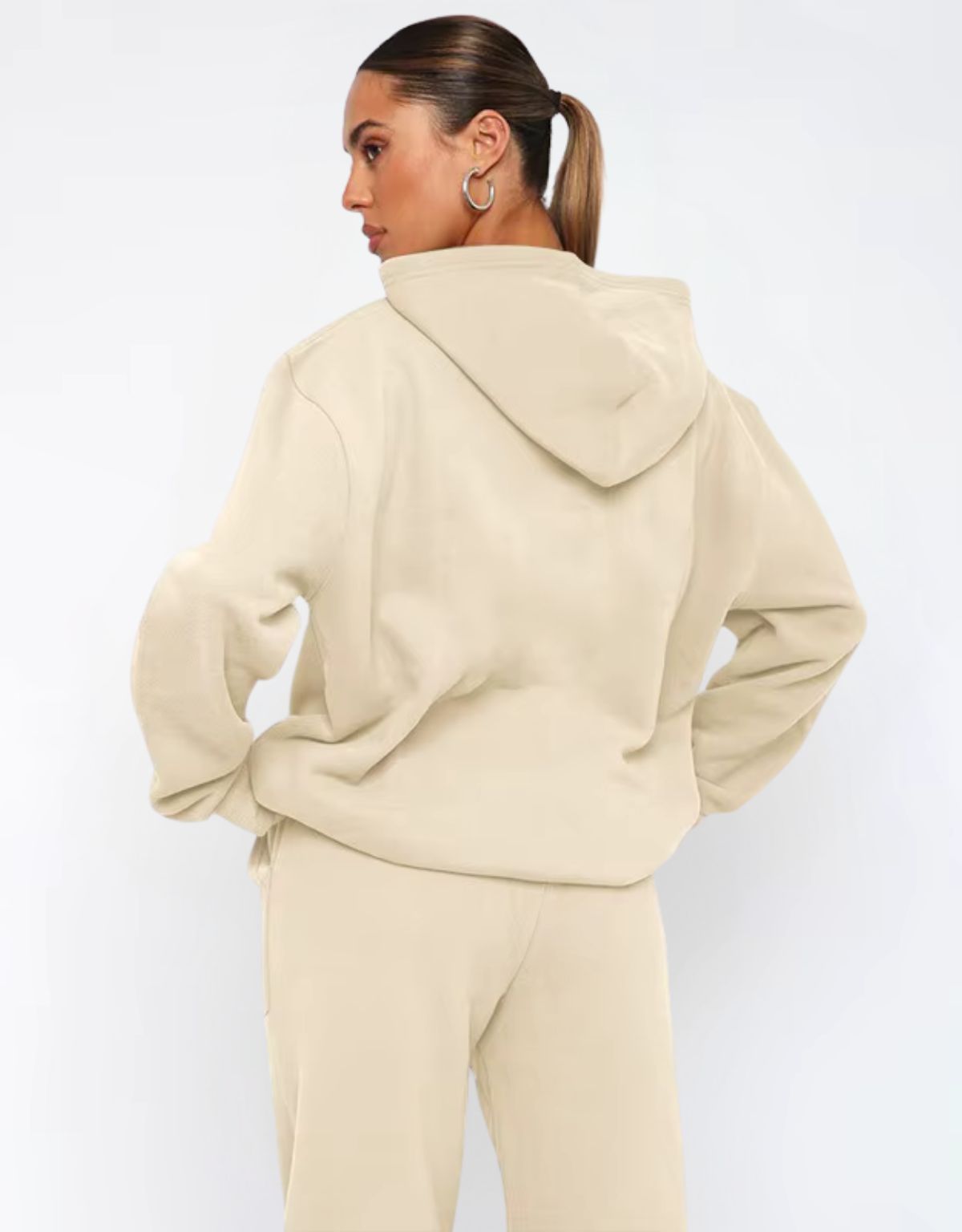 Women's Two Piece Hoodie and Joggers Set with Relaxed Fit