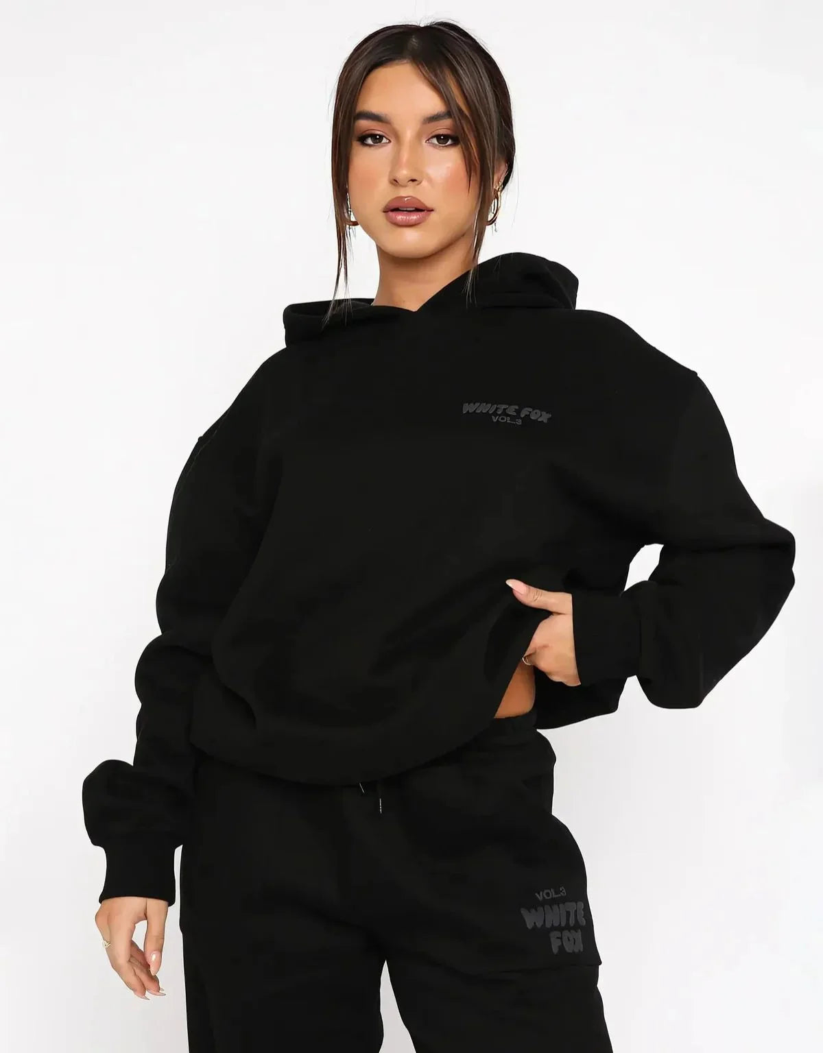 Women's Two Piece Hoodie and Joggers Set with Relaxed Fit
