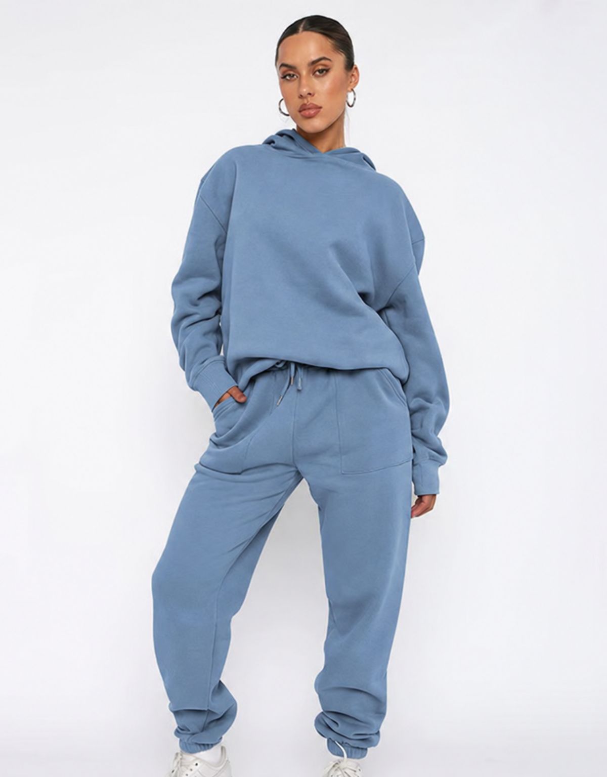 Women's Two Piece Hoodie and Joggers Set with Relaxed Fit