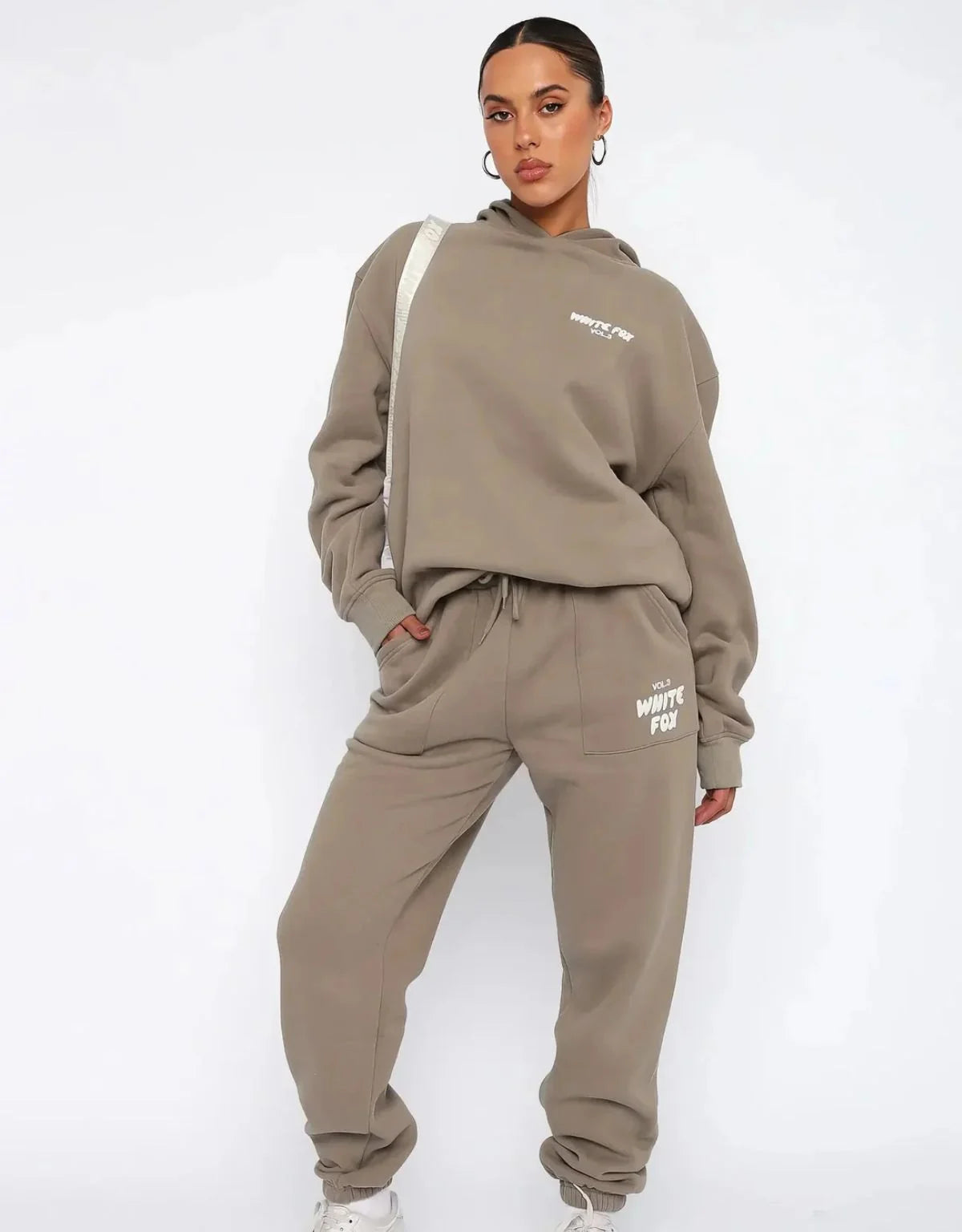 Women's Two Piece Hoodie and Joggers Set with Relaxed Fit