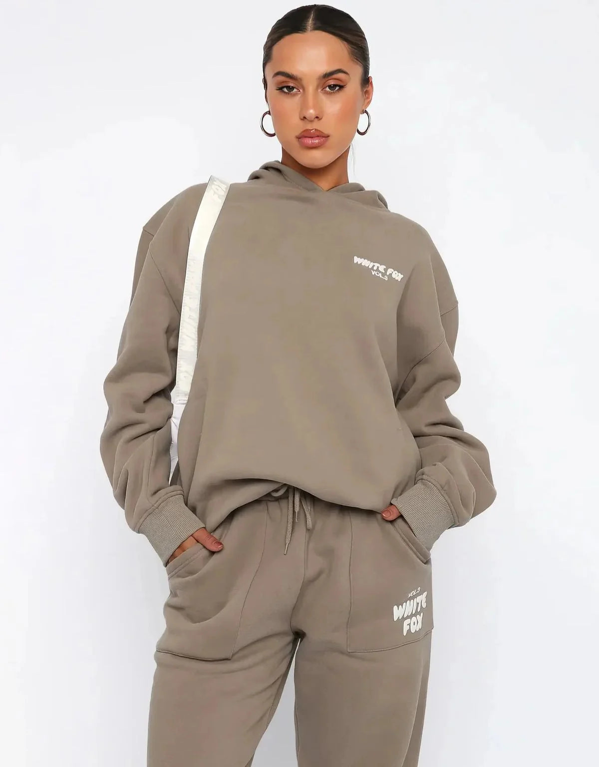 Women's Two Piece Hoodie and Joggers Set with Relaxed Fit