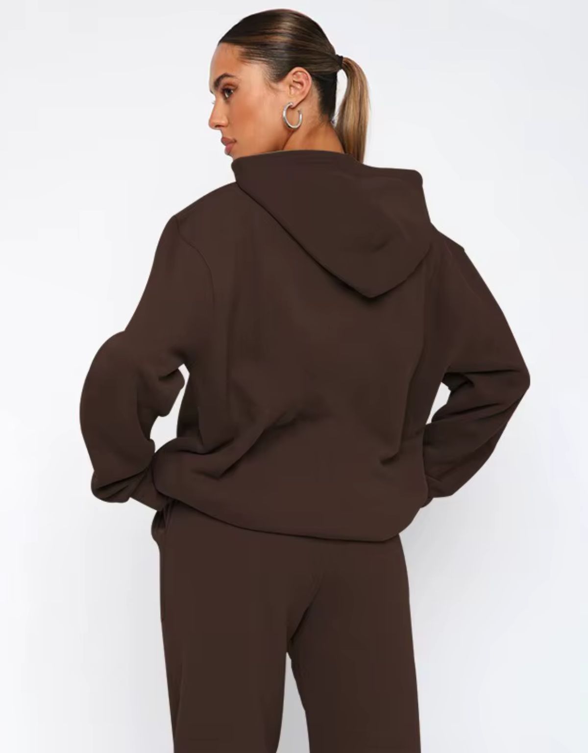 Women's Two Piece Hoodie and Joggers Set with Relaxed Fit