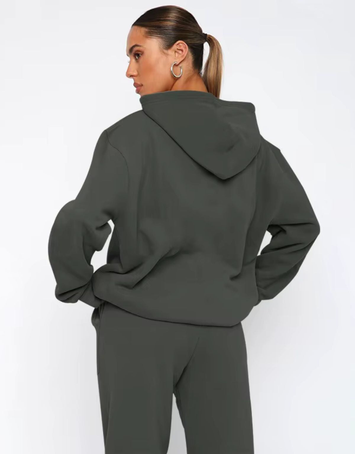 Women's Two Piece Hoodie and Joggers Set with Relaxed Fit