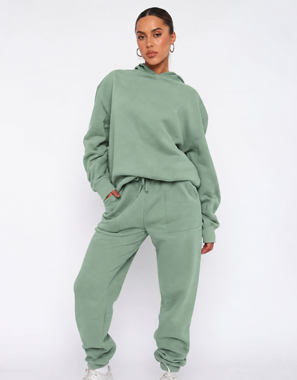 Women's Two Piece Hoodie and Joggers Set with Relaxed Fit