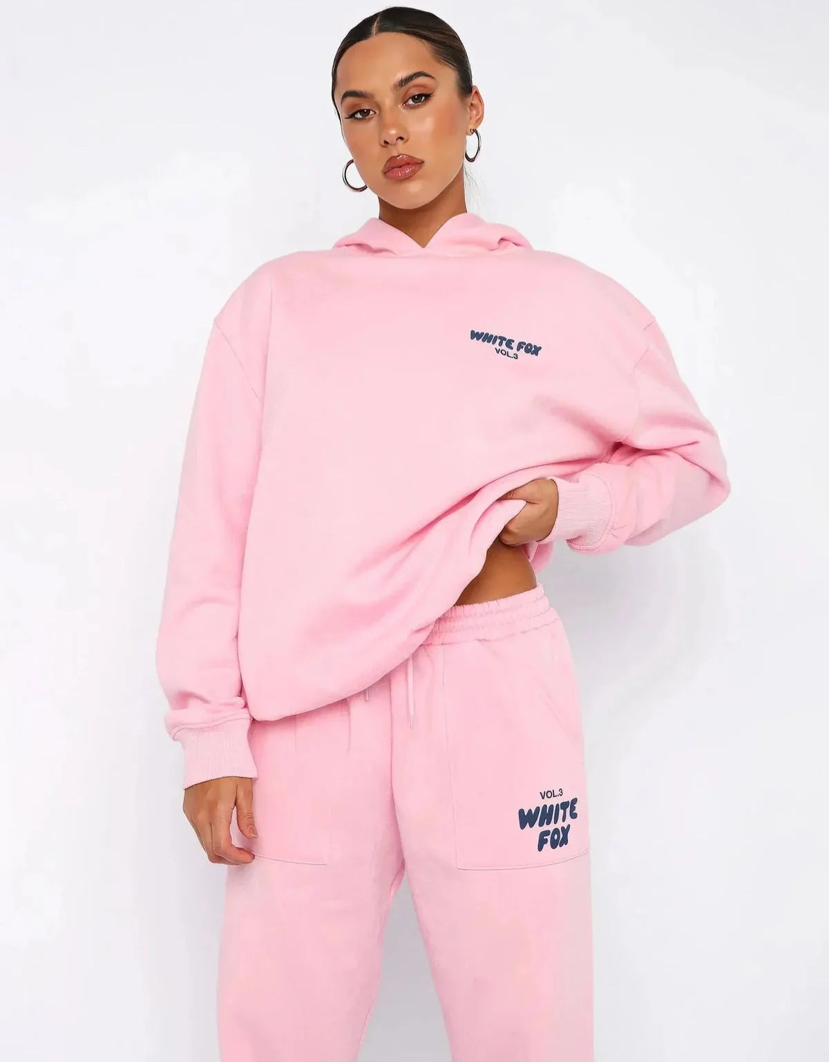 Women's Two Piece Hoodie and Joggers Set with Relaxed Fit