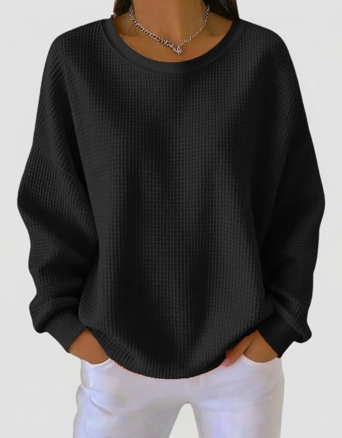 Women's Waffle Knit Oversized Jumper