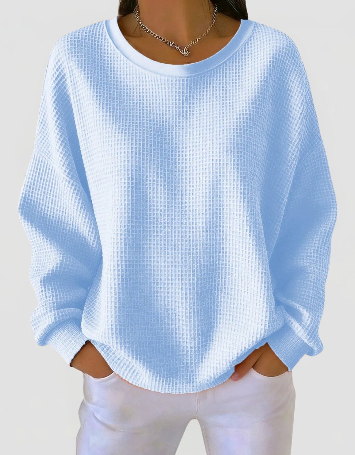 Women's Waffle Knit Oversized Jumper