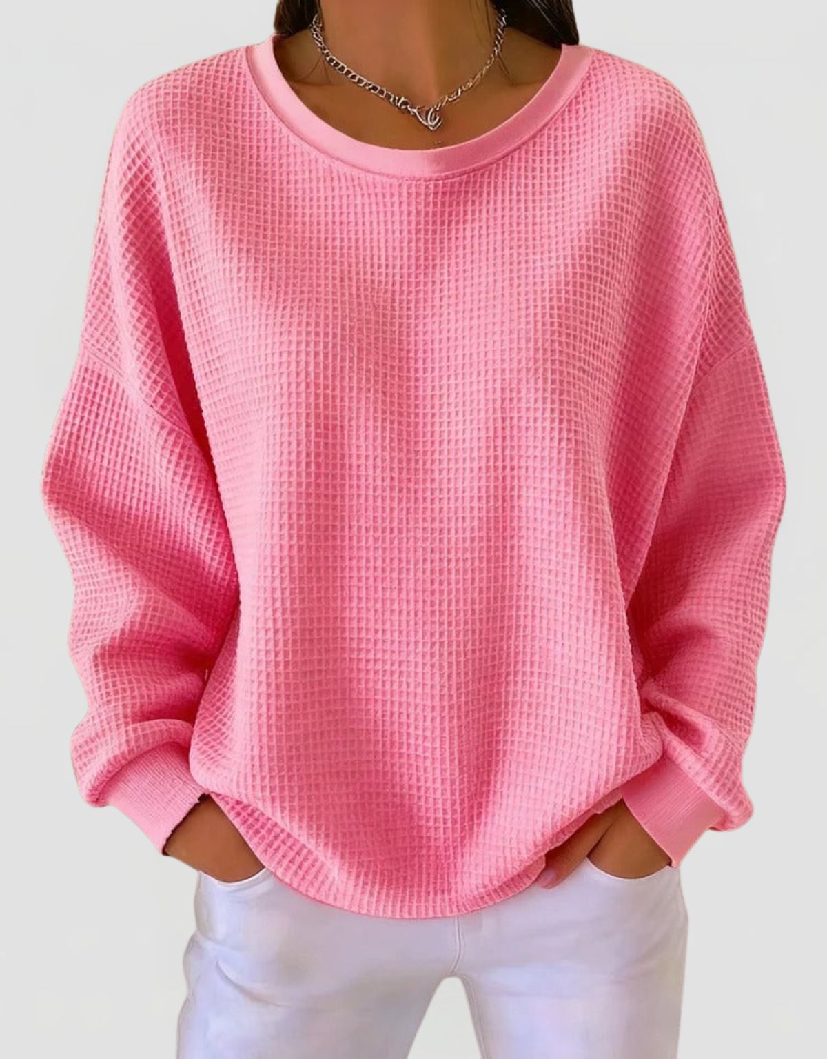 Women's Waffle Knit Oversized Jumper