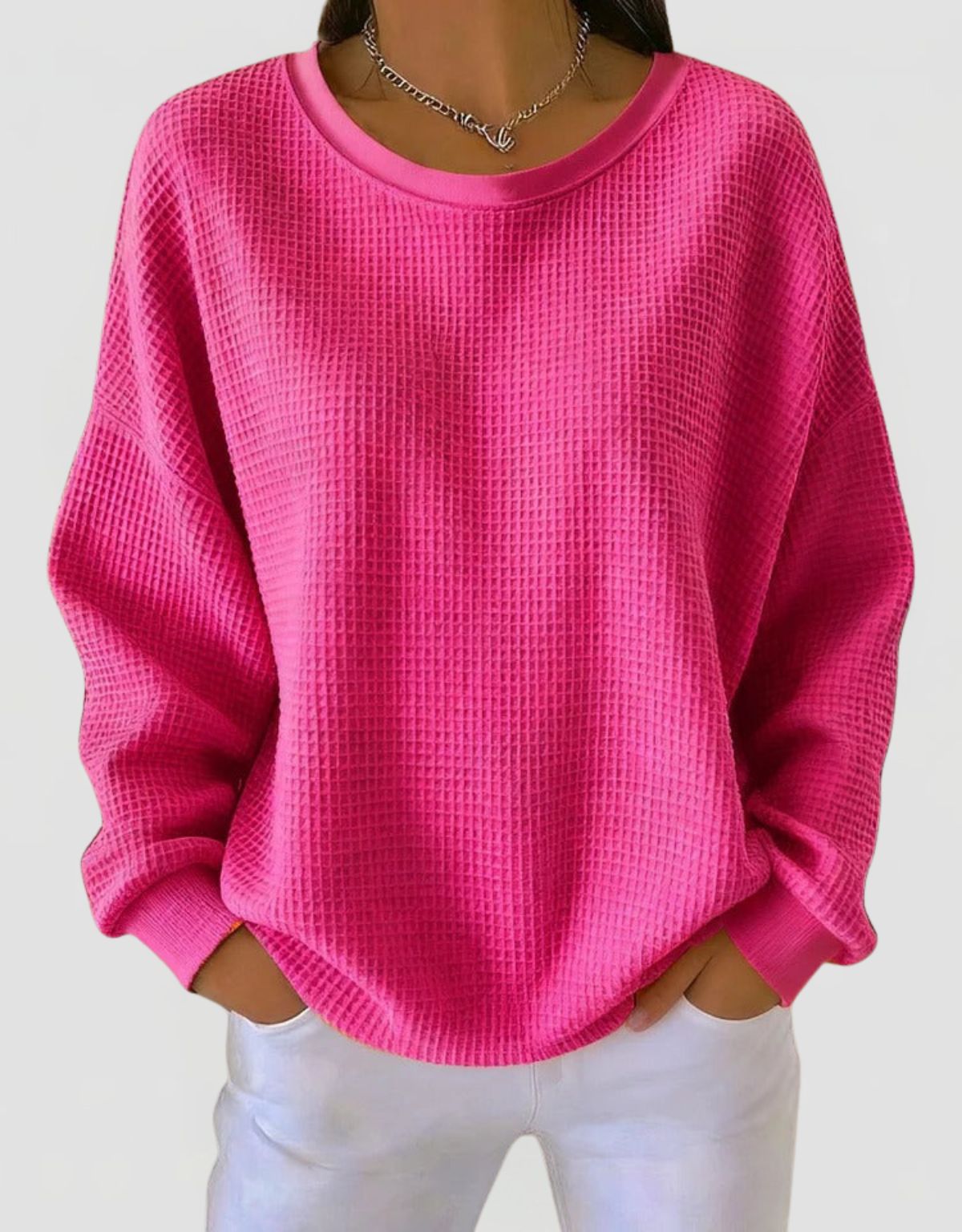 Women's Waffle Knit Oversized Jumper