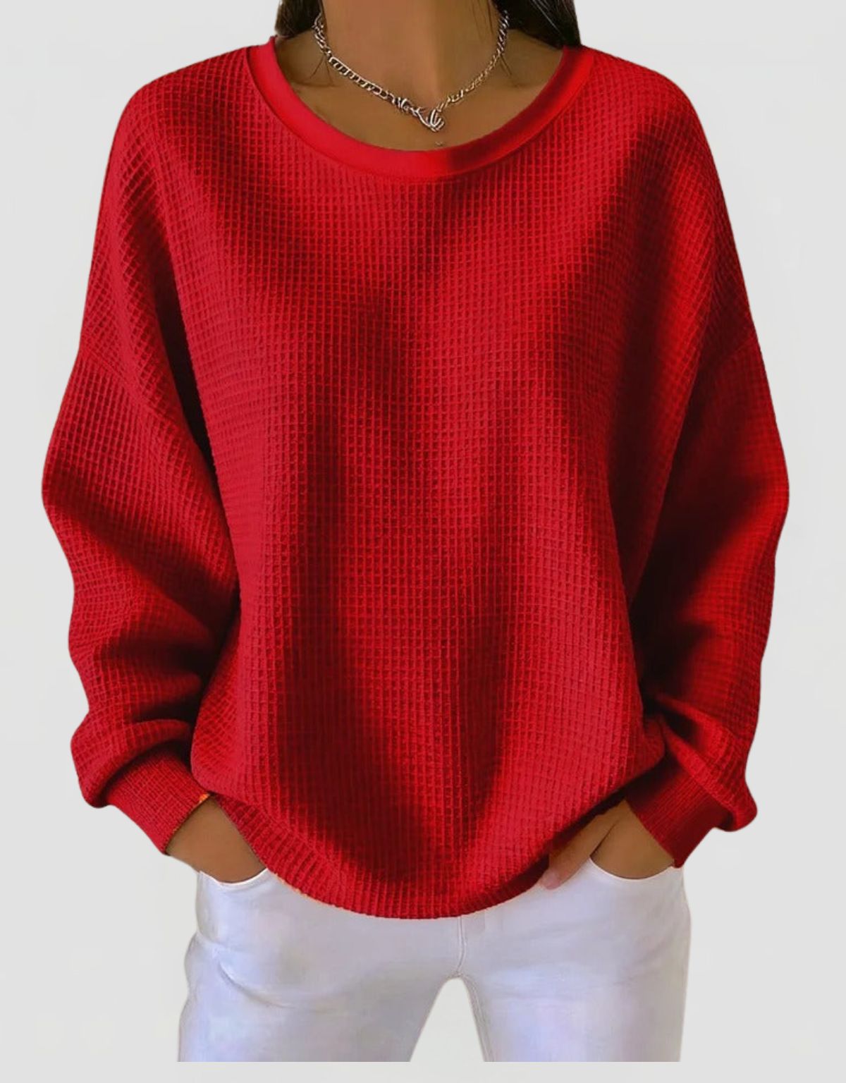 Women's Waffle Knit Oversized Jumper