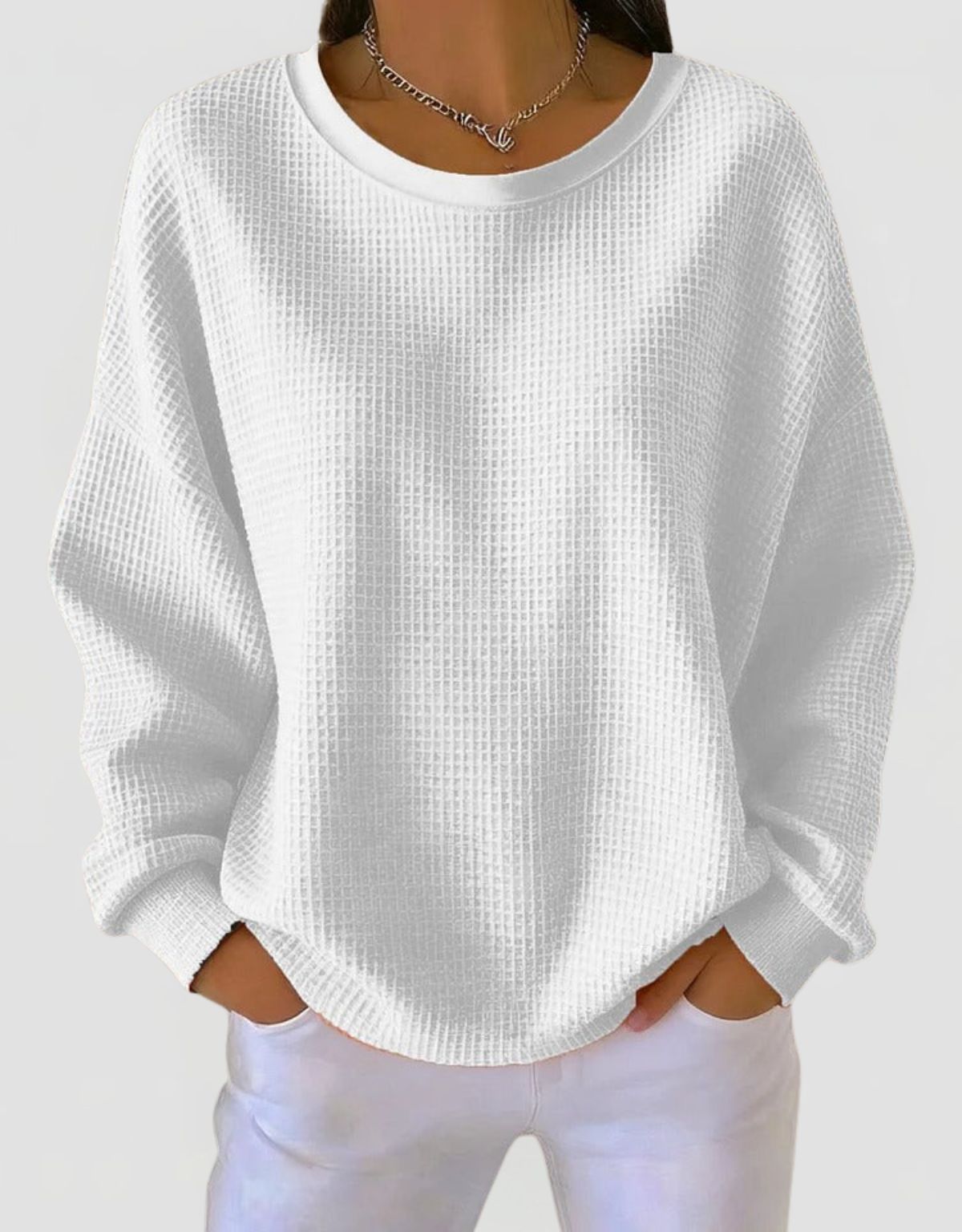 Women's Waffle Knit Oversized Jumper