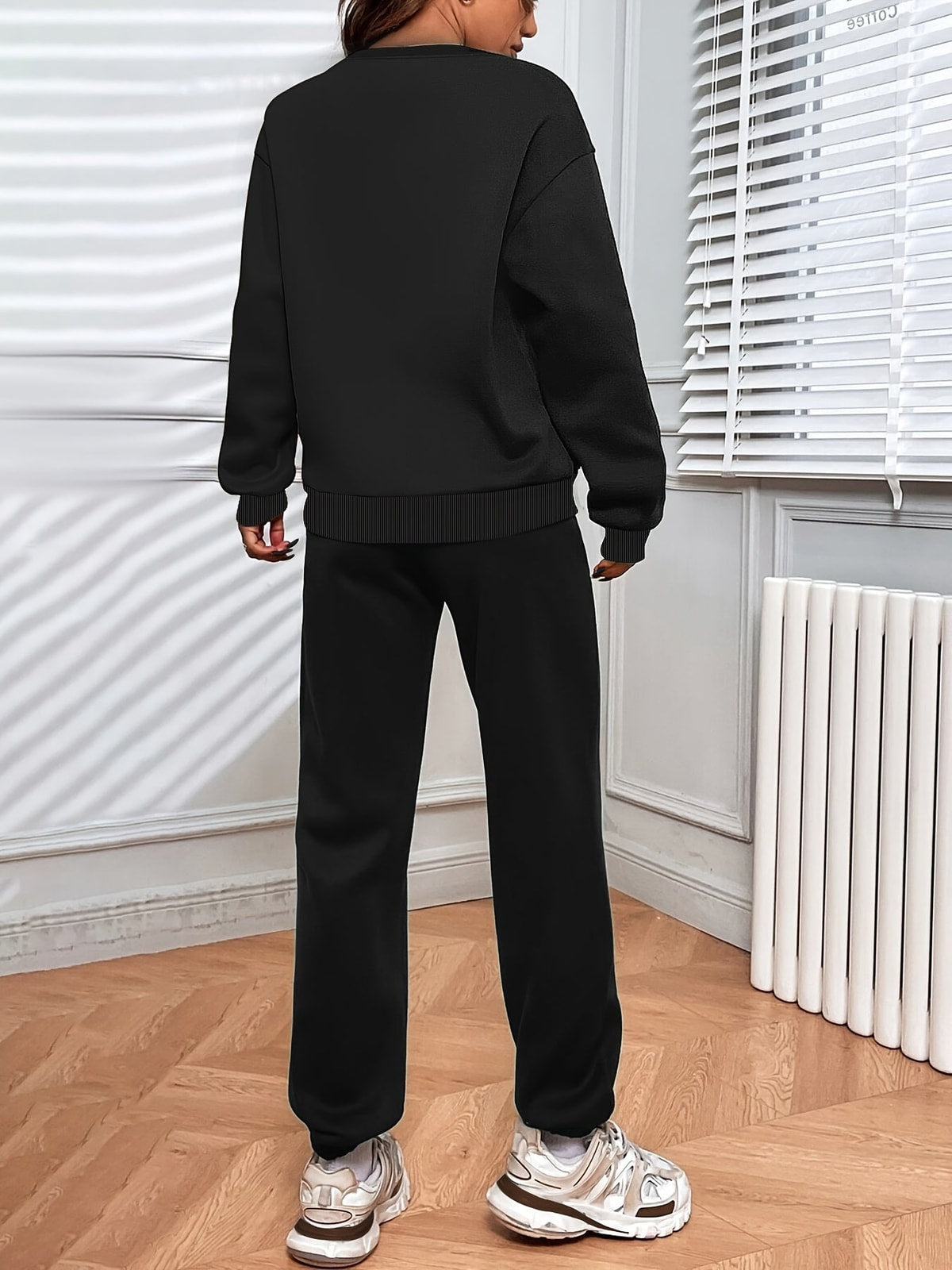 Women's Two Piece Set with Relaxed Sweatshirt and Drawstring Trousers