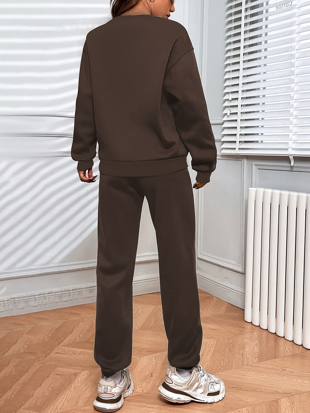 Women's Two Piece Set with Relaxed Sweatshirt and Drawstring Trousers