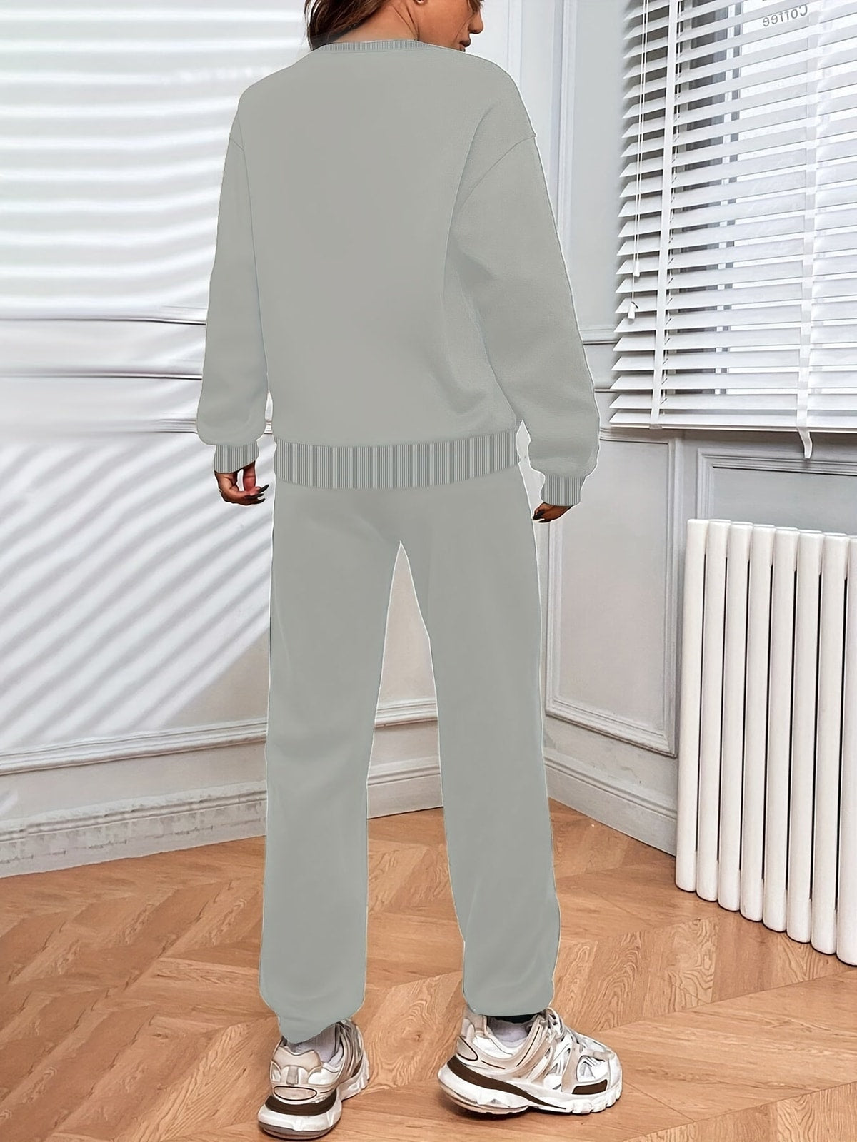 Women's Two Piece Set with Relaxed Sweatshirt and Drawstring Trousers