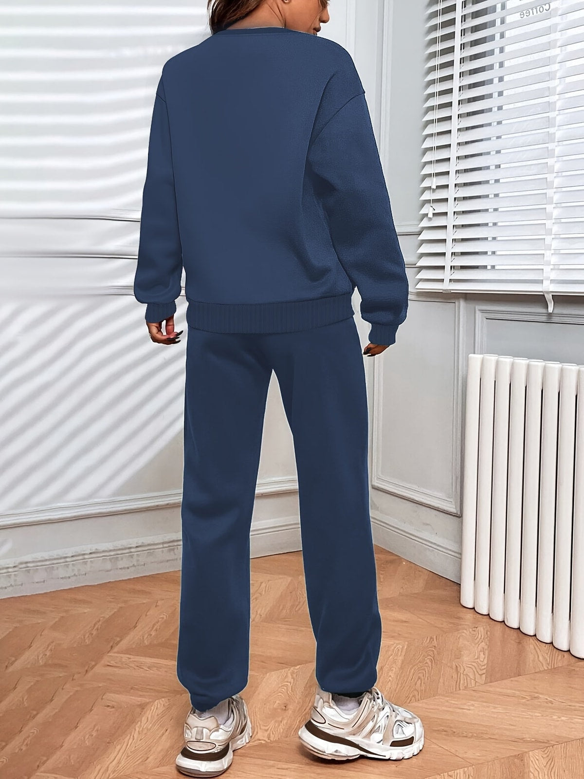 Women's Two Piece Set with Relaxed Sweatshirt and Drawstring Trousers